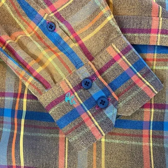 Robert Graham Plaid Shirt Champagne Print Contrast - Picture 9 of 10